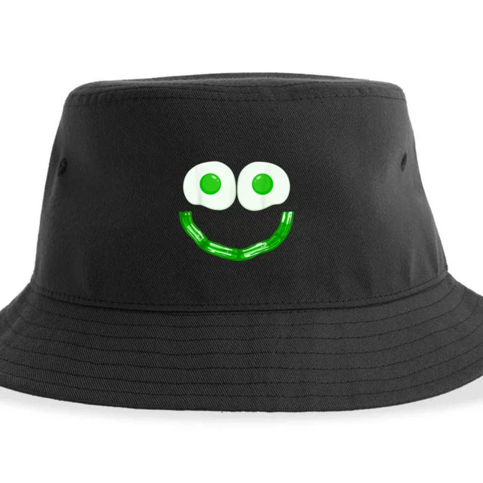 Green Eggs Ham Smile Face Brunch Breakfast Costume Sustainable Bucket Hat