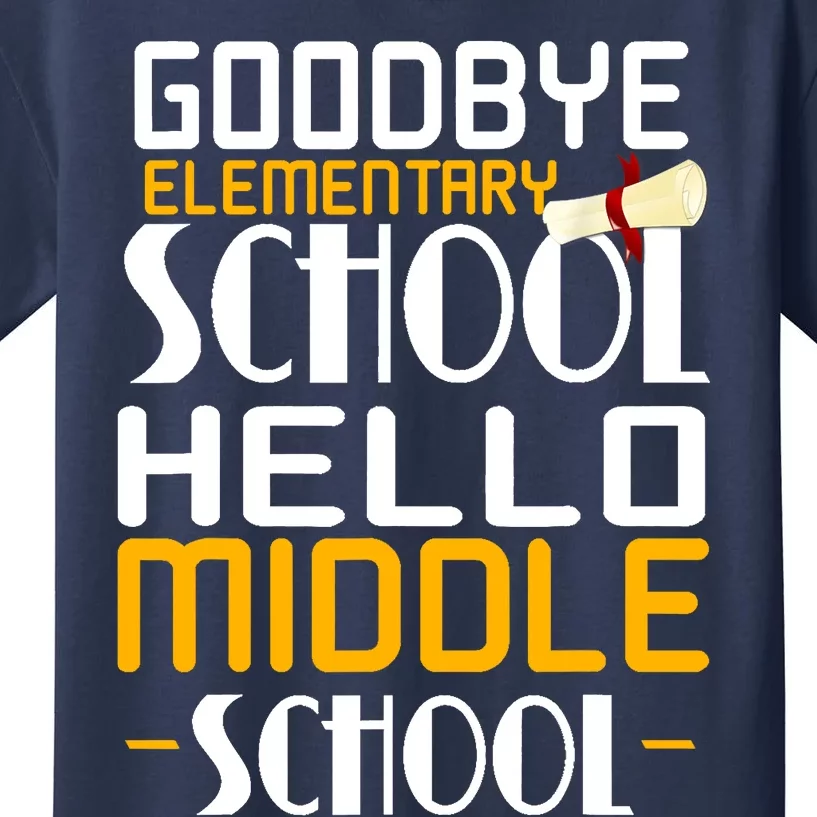 Goodbye Elementary Hello Middle School graduate Gift Kids T-Shirt