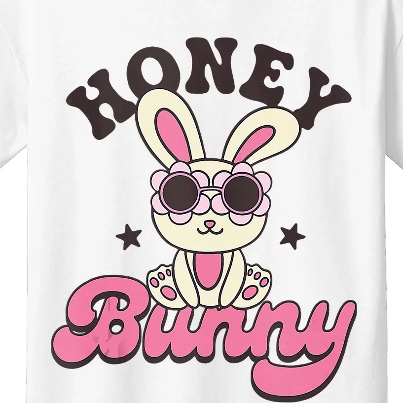 Groovy Easter Honey Bunny Happy Easter Day Kids T-Shirt