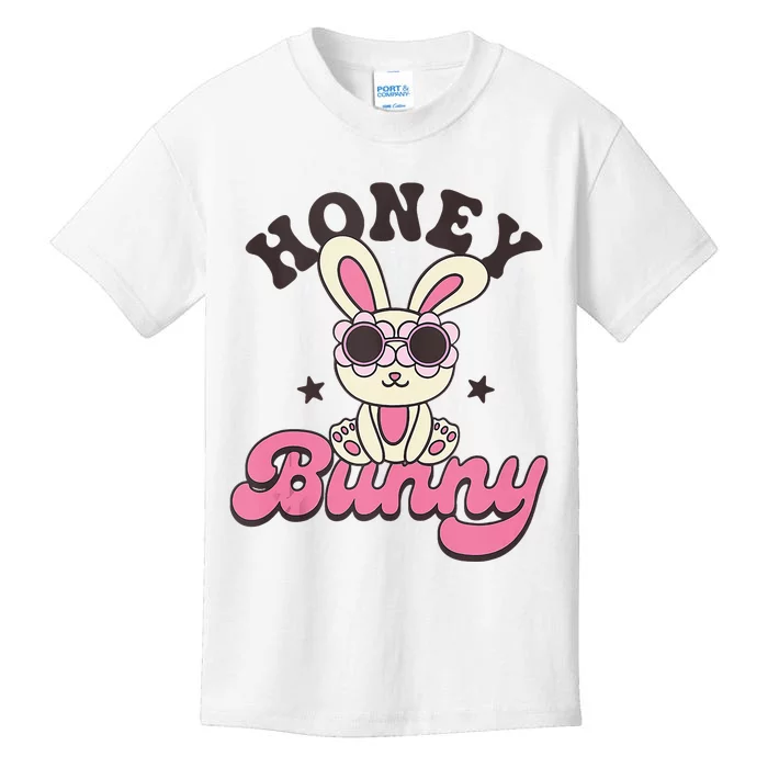 Groovy Easter Honey Bunny Happy Easter Day Kids T-Shirt