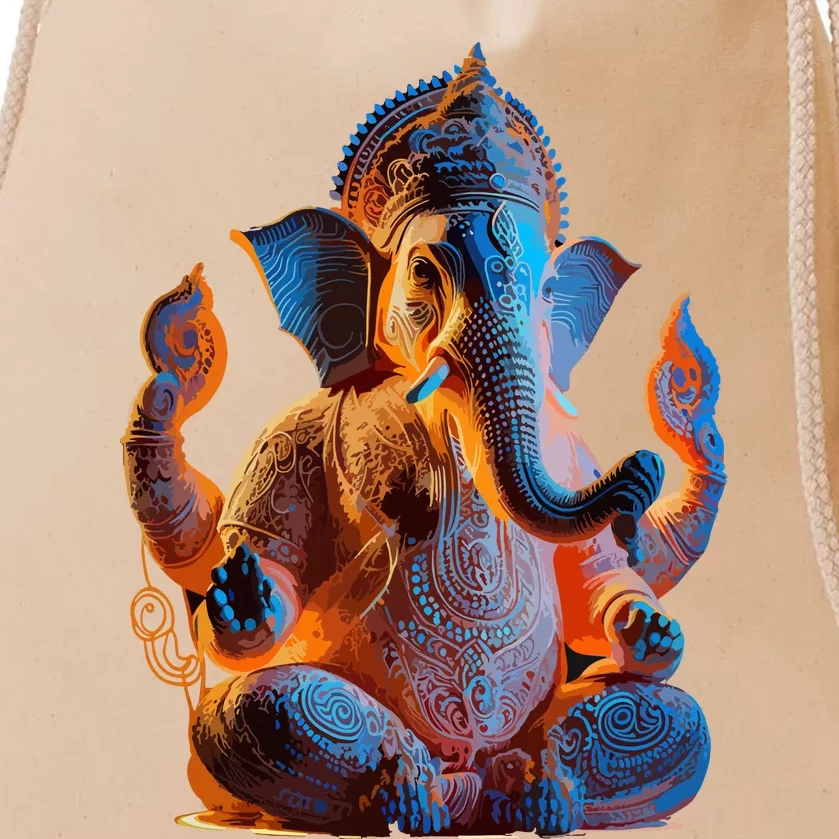 Ganesh Elephant Hindu God Yoga Spiritual Ganesha Meditation Drawstring Bag