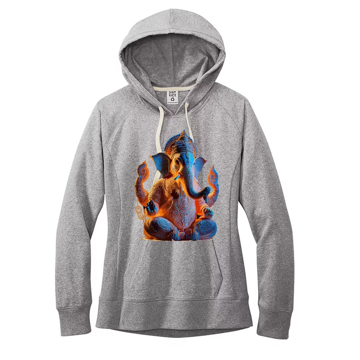 Ganesh Elephant Hindu God Yoga Spiritual Ganesha Meditation Women's Fleece Hoodie