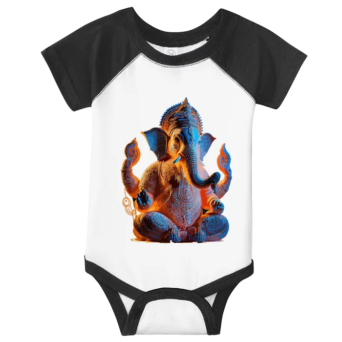 Ganesh Elephant Hindu God Yoga Spiritual Ganesha Meditation Infant Baby Jersey Bodysuit