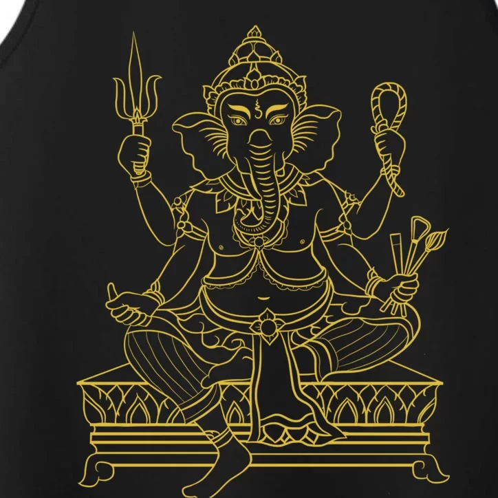 Ganesh Elephant Hindu God Ganesha Yoga Spiritual Meditation Funny Gift Performance Tank