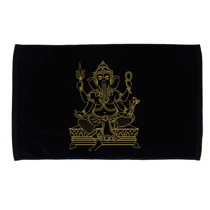 Ganesh Elephant Hindu God Ganesha Yoga Spiritual Meditation Funny Gift Microfiber Hand Towel