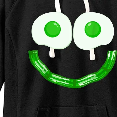 Green Eggs Ham Smile Face Brunch Breakfast Costume Women's Fleece Hoodie