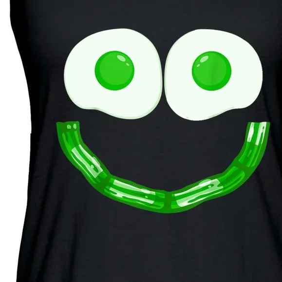 Green Eggs Ham Smile Face Brunch Breakfast Costume Ladies Essential Flowy Tank