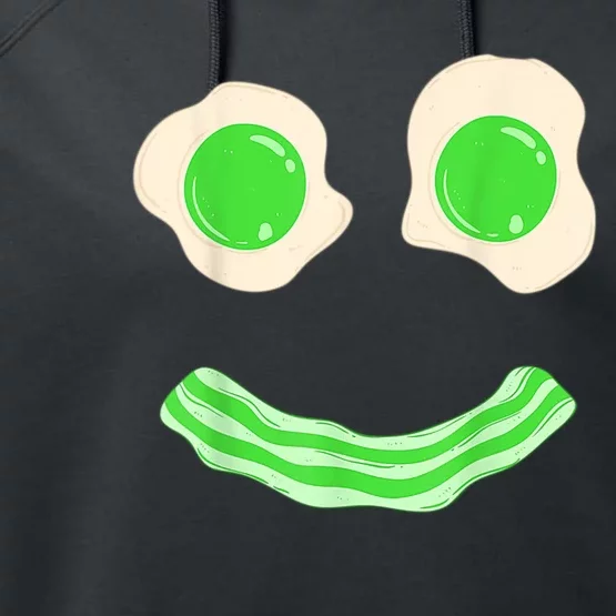 Green Eggs Ham Smile Face St Patrick's Day Performance Fleece Hoodie