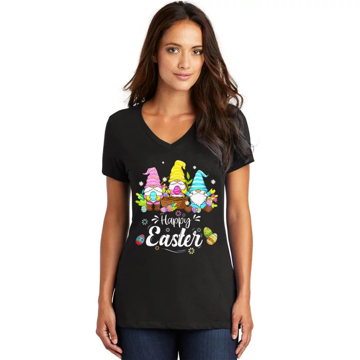 Gnome Easter  Happy Easter Outfit Easter Women's V-Neck T-Shirt