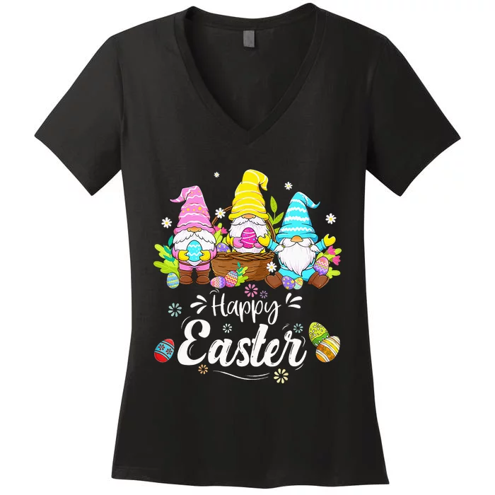 Gnome Easter  Happy Easter Outfit Easter Women's V-Neck T-Shirt