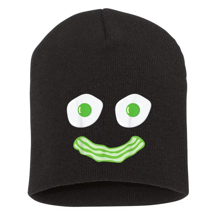 Green Eggs Ham Smile Face Brunch Breakfast Costume Short Acrylic Beanie