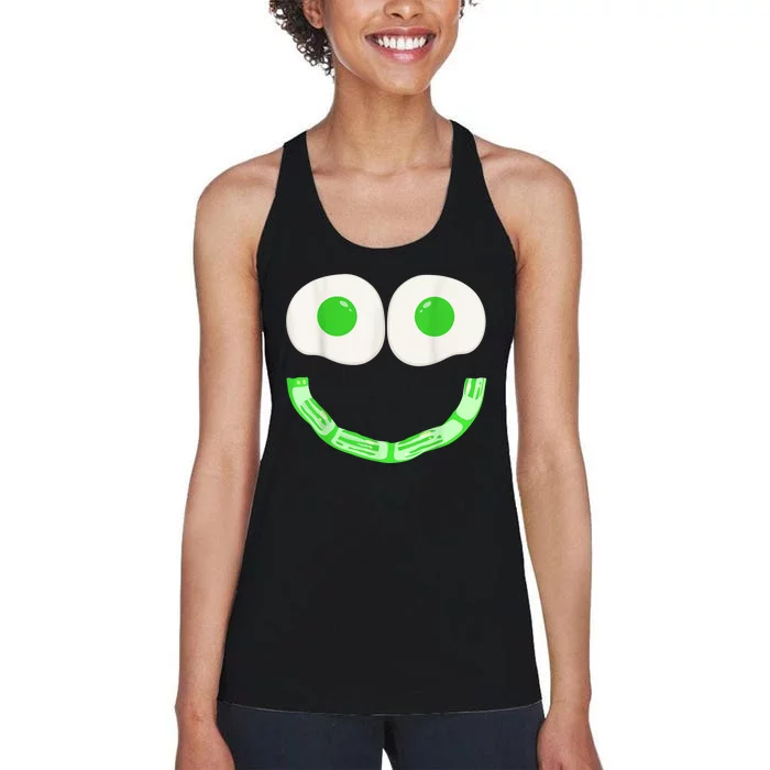 Green Eggs Ham Smile Face Brunch Breakfast Costume Women's Racerback Tank