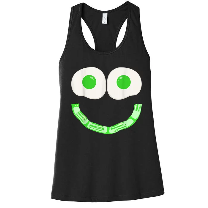 Green Eggs Ham Smile Face Brunch Breakfast Costume Women's Racerback Tank