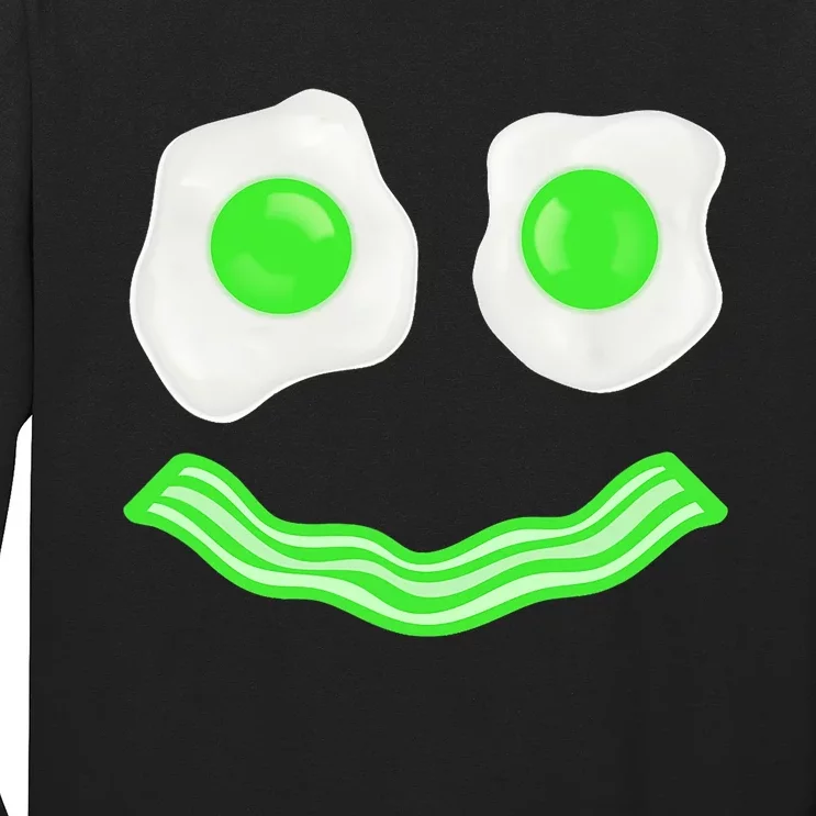 Green Eggs Ham Smile Face Brunch Breakfast Costume Long Sleeve Shirt