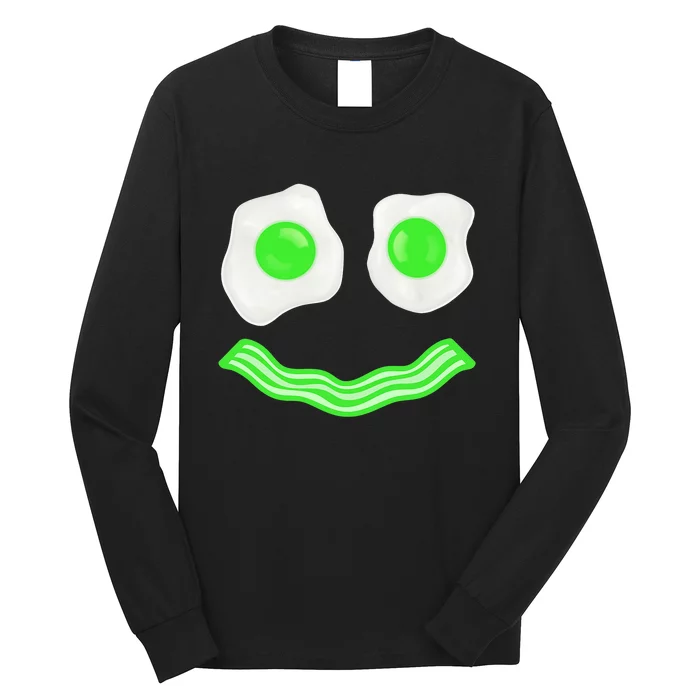 Green Eggs Ham Smile Face Brunch Breakfast Costume Long Sleeve Shirt