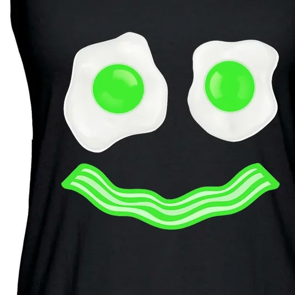 Green Eggs Ham Smile Face Brunch Breakfast Costume Ladies Essential Flowy Tank