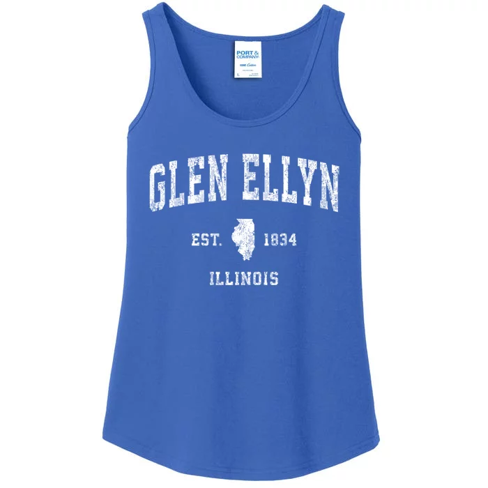 Glen Ellyn Illinois Il Vintage Athletic Sports Ladies Essential Tank