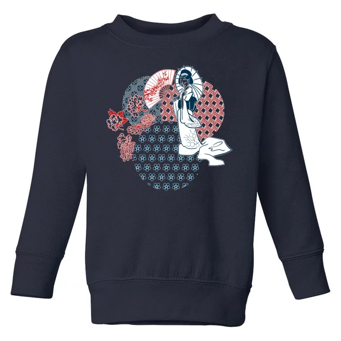 Geisha Fan Parasol Abstract Toddler Sweatshirt