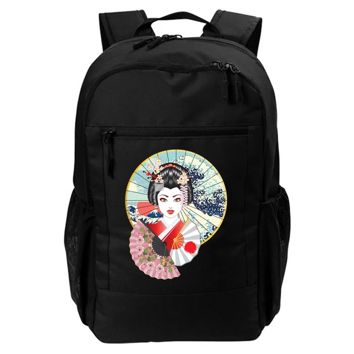 Geisha Great Wave Frame Fans Daily Commute Backpack