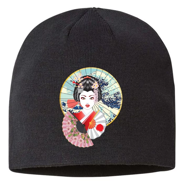 Geisha Great Wave Frame Fans 8 1/2in Sustainable Knit Beanie