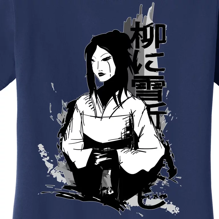 Geisha Japanese Script Greyscale Women's T-Shirt