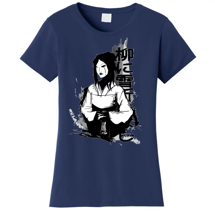 Geisha Japanese Script Greyscale Women's T-Shirt