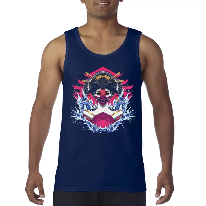 Geishia Ninja Mask Japanese Art Tank Top