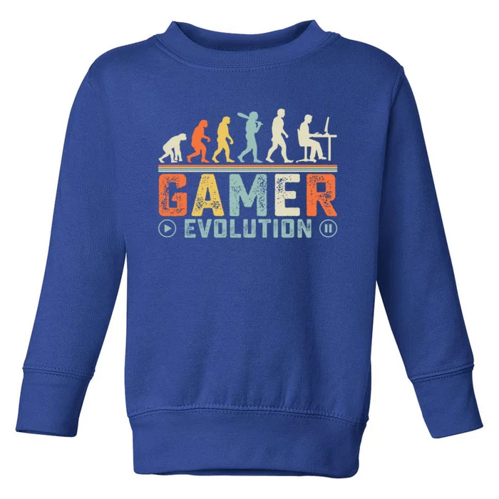 Gamer Evolution Legendary Gear Retro Gaming Session Vibes Cute Gift Toddler Sweatshirt