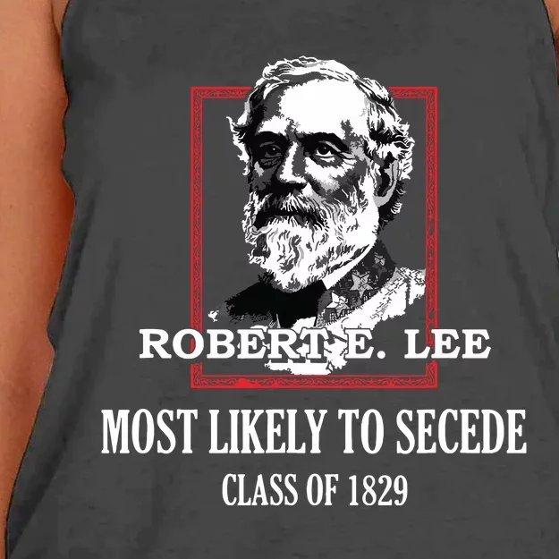 General E Lee Gettysburg Most Likely To Secede Robert E Lee Women's Knotted Racerback Tank