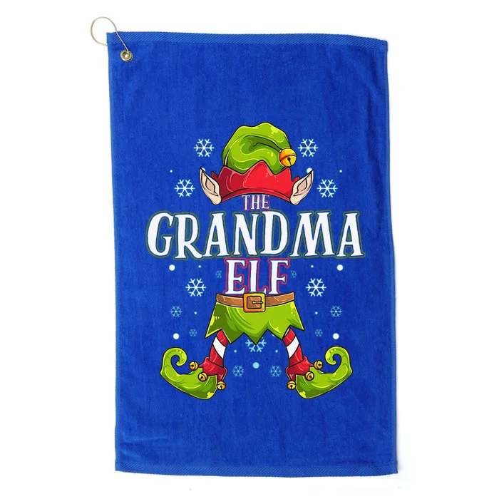 Grandma Elf Matching Family Group Christmas Party Platinum Collection Golf Towel