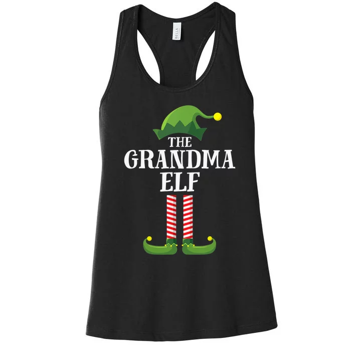 Grandma Elf Matching Family Group Christmas Party Women's Racerback Tank