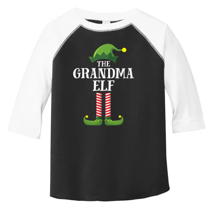 Grandma Elf Matching Family Group Christmas Party Toddler Fine Jersey T-Shirt