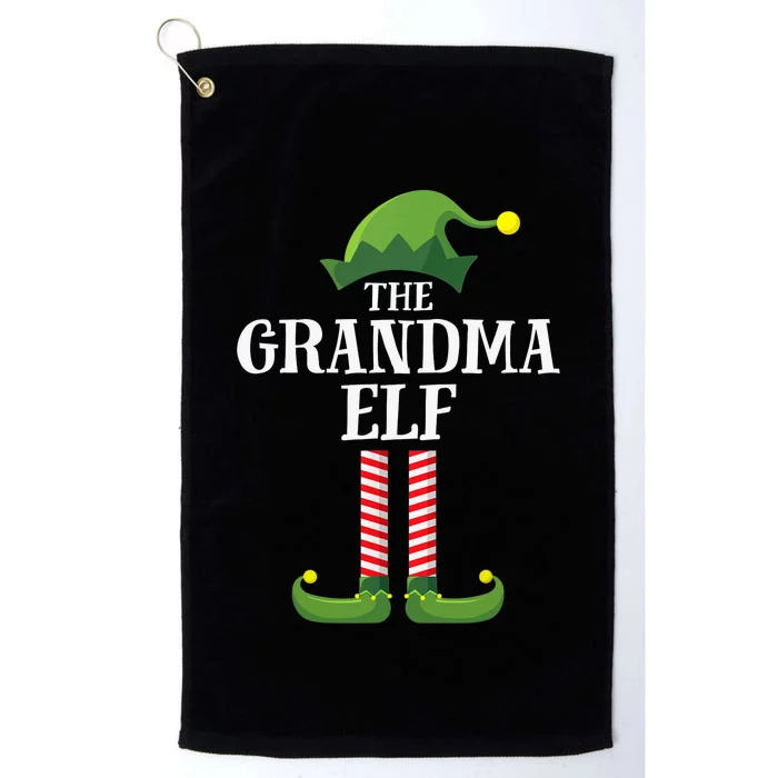 Grandma Elf Matching Family Group Christmas Party Platinum Collection Golf Towel