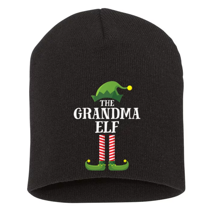 Grandma Elf Matching Family Group Christmas Party Short Acrylic Beanie