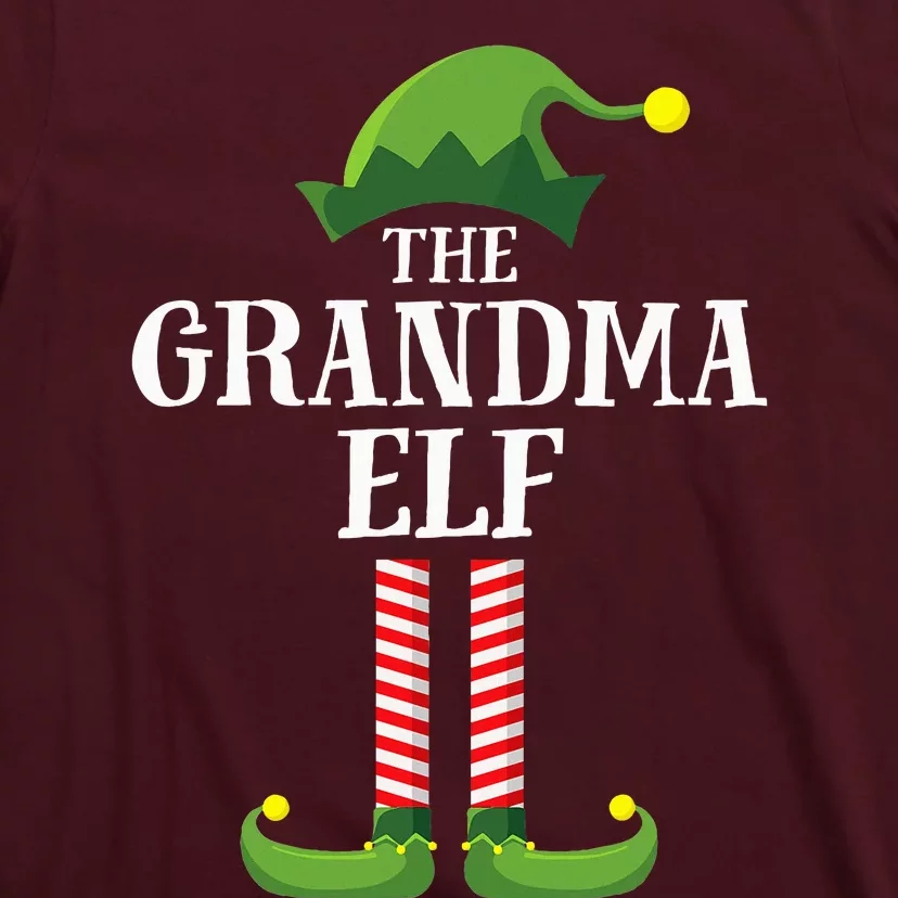 Grandma Elf Matching Family Group Christmas Party Pyjamas T-Shirt