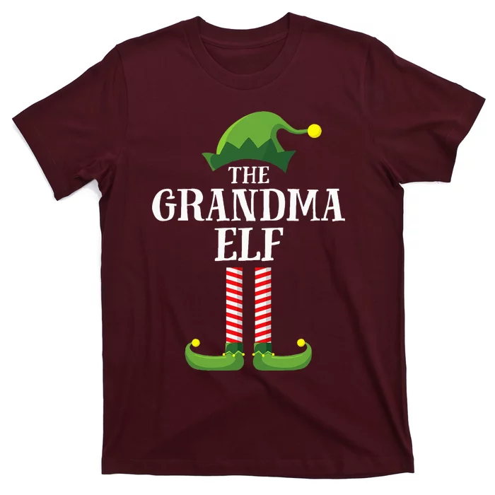 Grandma Elf Matching Family Group Christmas Party Pyjamas T-Shirt