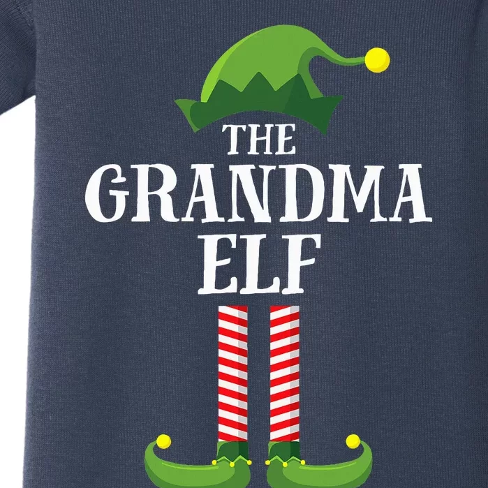 Grandma Elf Matching Family Group Christmas Party Pyjamas Baby Bodysuit