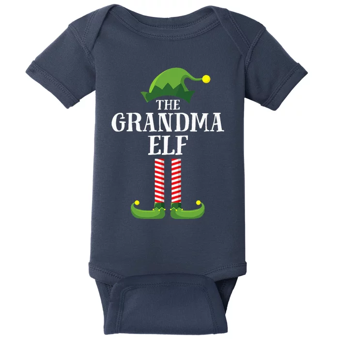 Grandma Elf Matching Family Group Christmas Party Pyjamas Baby Bodysuit