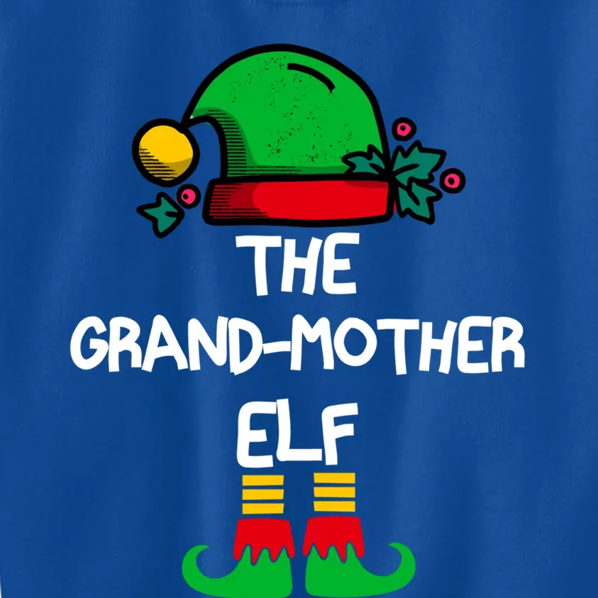 Grandmother Elf Matching Group Xmas Funny Family Christmas Gift Kids Sweatshirt