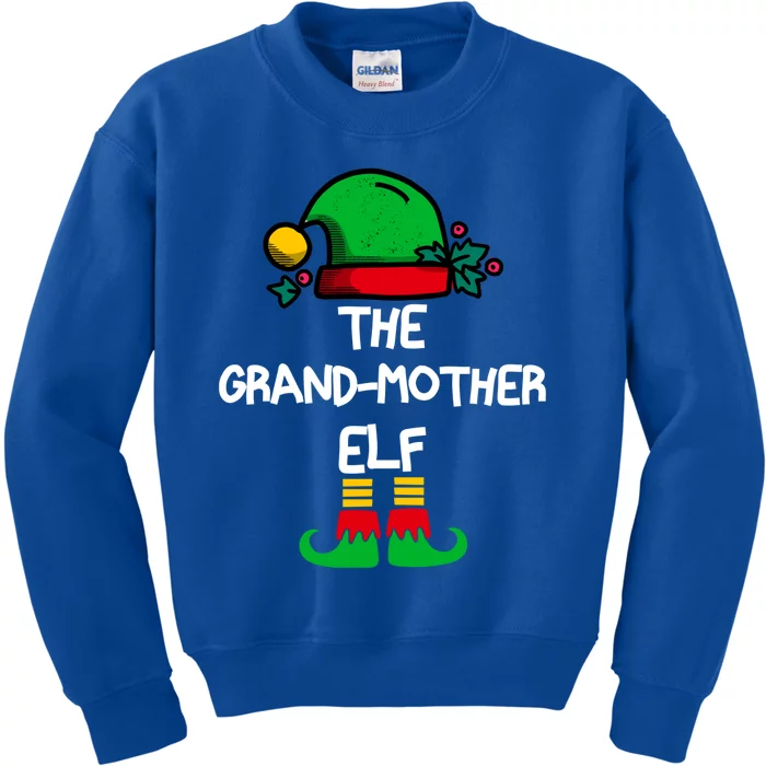 Grandmother Elf Matching Group Xmas Funny Family Christmas Gift Kids Sweatshirt