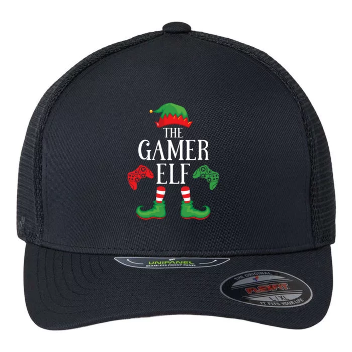 Gamer Elf Matching Group Xmas Gaming Funny Family Christmas Flexfit Unipanel Trucker Cap