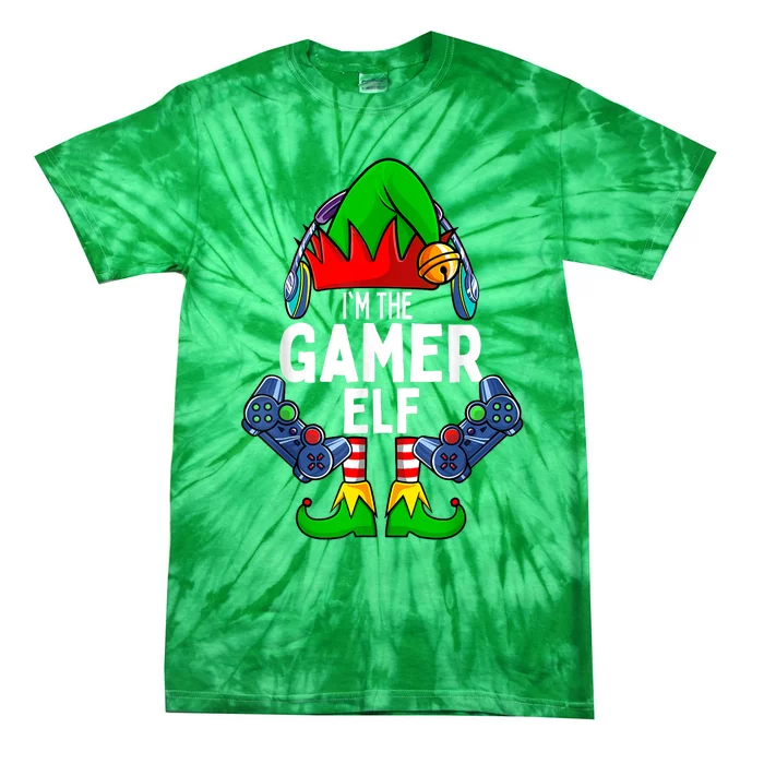 Gamer Elf Matching Family Christmas Tie-Dye T-Shirt