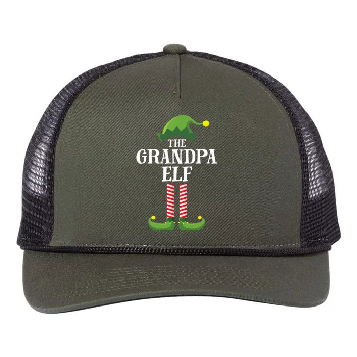 Grandpa Elf Matching Family Group Christmas Party Retro Rope Trucker Hat Cap