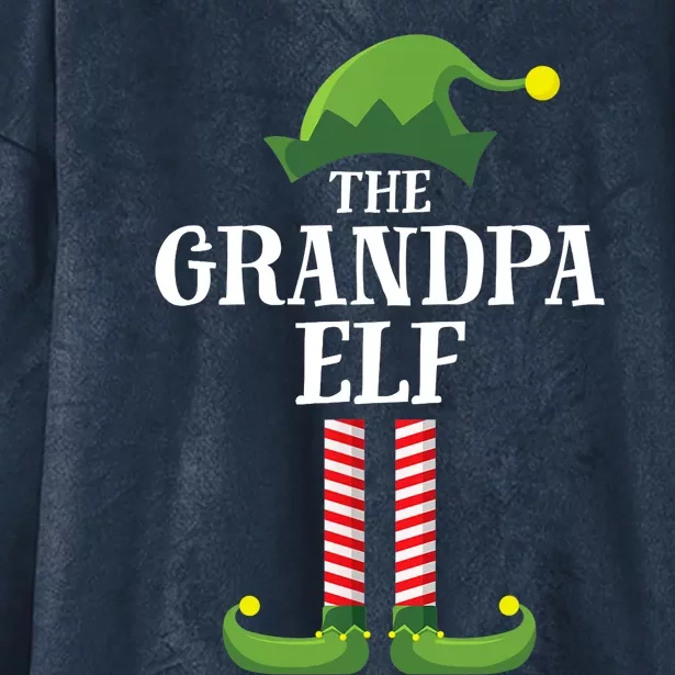 Grandpa Elf Matching Family Group Christmas Party Hooded Wearable Blanket