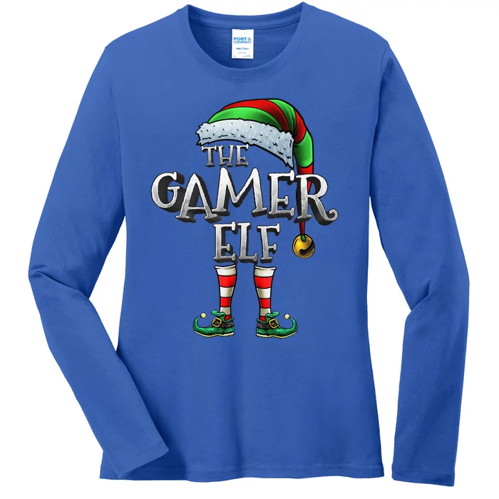 Gamer Elf Matching Family Christmas Gamer Elf Ladies Long Sleeve Shirt