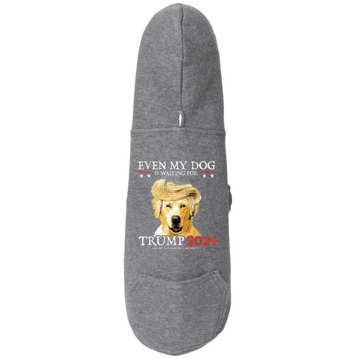 Groovy Even My Dog Is Waiting For Trump 2024 Funny Dog Doggie 3-End Fleece Hoodie