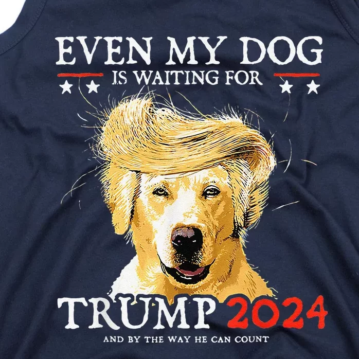 Groovy Even My Dog Is Waiting For Trump 2024 Funny Dog Tank Top