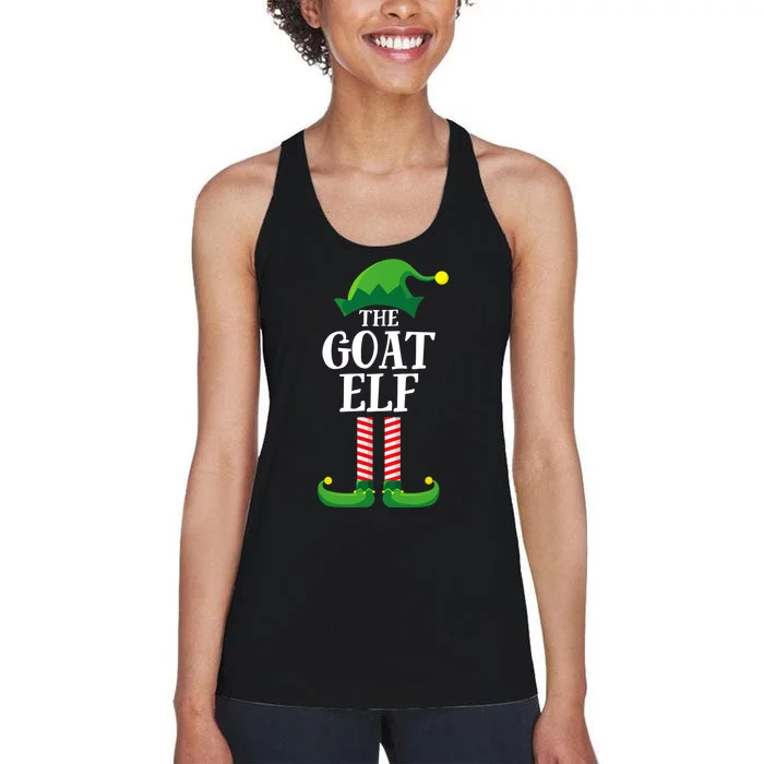 Goat Elf Matching Family Group Christmas Party Women's Racerback Tank