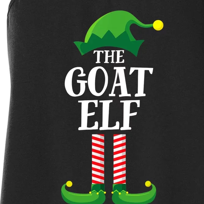 Goat Elf Matching Family Group Christmas Party Women's Racerback Tank