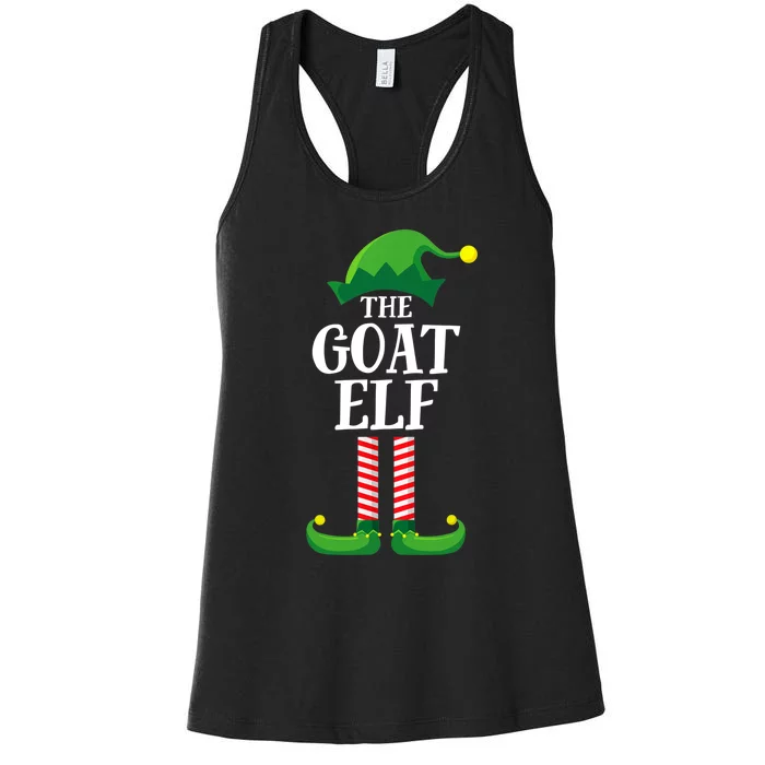 Goat Elf Matching Family Group Christmas Party Women's Racerback Tank